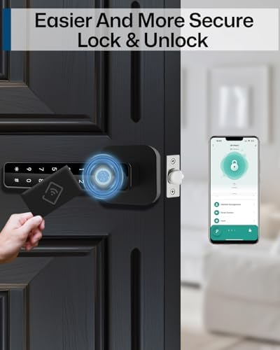 Buoan 5-in-1 Smart Fingerprint Door Lock, Keyless Entry Digital Knob