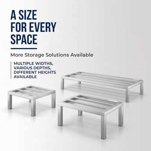 36" x 20" x 8" Aluminum Dunnage Rack – Heavy Duty Floor Storage Stand, NSF for Commercial Use