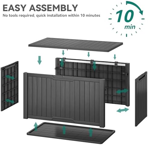 YITAHOME XXL 240 Gallon Large Outdoor Storage Deck Box for Patio Furniture
