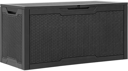 YITAHOME 100 Gallon Large Resin Deck Box Outdoor Storage Boxes for Patio