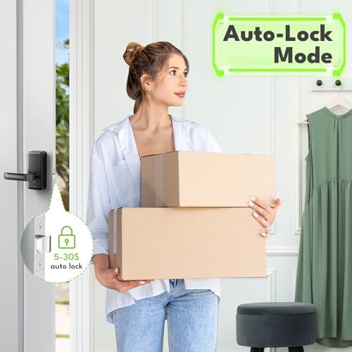 WiFi Keyless Entry Door Lock with Handle,Door Locks for Front Door,Deadbolt
