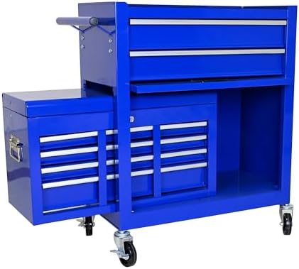 RYH 8 Drawers Rolling Tool Chest & Tool Box on Wheels | Heavy Duty Metal Cart with Ball Bearing Drawers | Fits US General Tool Box for Garage Storage (Blue, 8 Drawers /43.1" H × 24.2" W)