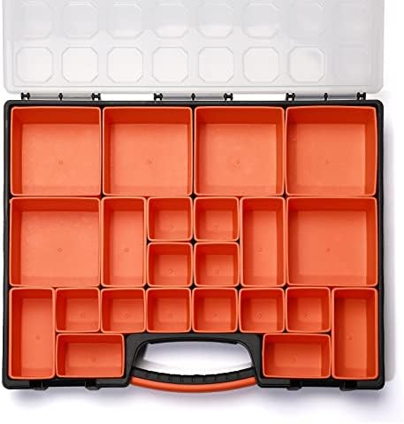 2PCS Multi-Purpose Toolbox, Professional Organizer with 22 Bin Compartments, Box Organizer for Hardware, Screws, Bolts, Nuts, Nails, Tools, Arts