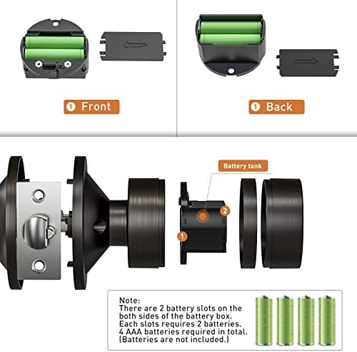 Digital Door Lock with Keypad - Electronic Door Knob for Keyless Entry - Oil Rubbed Bronze, 3 Pack