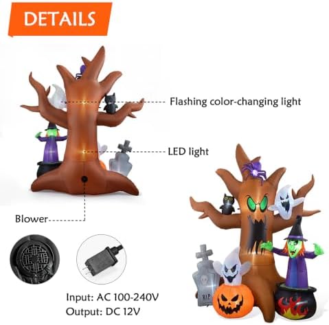 8 FT Halloween Inflatable Spooky Tree Yard Decoration