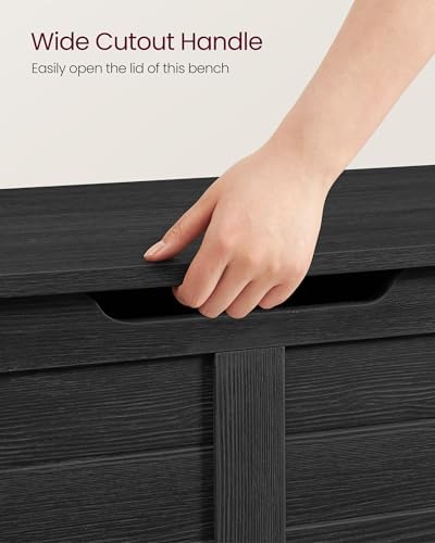 VASAGLE Storage Chest, 39.4 Inches Width Bench with 2 Safety Hinges
