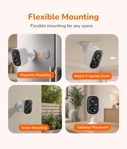 SensForge 2.5K Wireless Security Camera, Outdoor Battery Powered, 2.4GHz Wi-Fi, Magnetic, No Subscription Required, Human/Motion Detection, Color Night Vision, Spotlight, Siren, 2-Way Talk