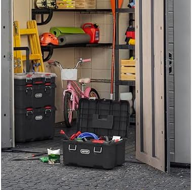 Keter Stack n' Roll Modular DIY Toolbox, Stackable, Lightweight, Durable, Water Resistant, Black