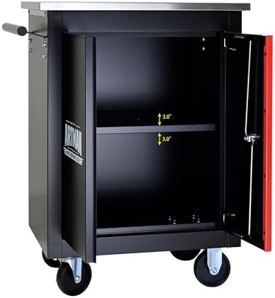 RYH 2 Doors Rolling Tool Chest (Black, 2 Doors 30.7" H×22.2" W)