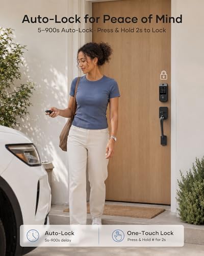 Wi-Fi Smart Front Door Lock Set, Keyless Entry Deadbolt Handle
