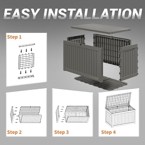 Outdoor Storage Box Waterproof, 280 Gallon Deck Box for Patio Storage