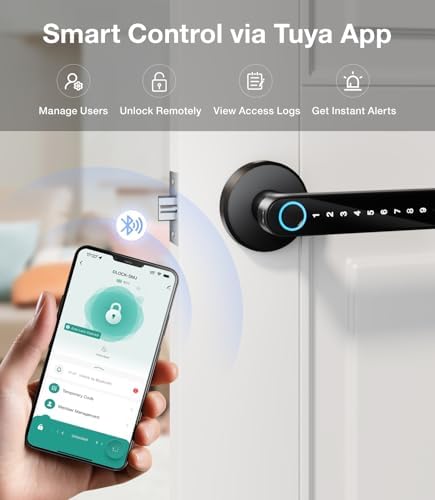 Fingerprint Door Lock, Smart Door Knob with Keypad Keyless Entry, 4-in-1
