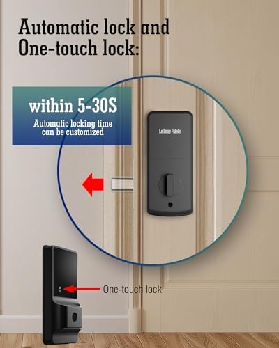 LeLoupFidele Smart Keyless Deadbolt Lock with Fingerprint for Front Door