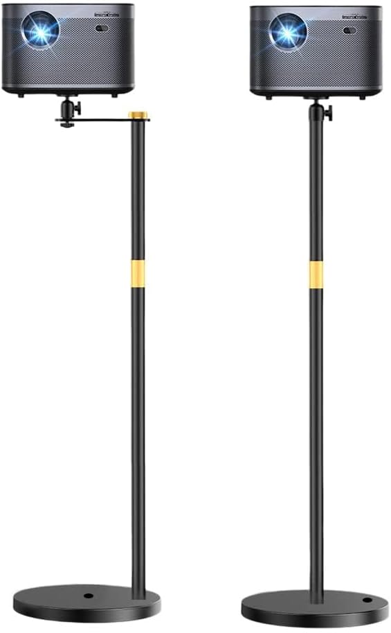 HVAYING Projector Stand, 360° Swivel, Sofa Against Wall Hidden Stand, Height