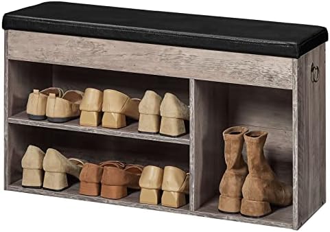 HOOBRO Shoe Storage Bench with Cushion, 32.3" Entryway Bench