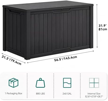 YITAHOME 240 Gallon Extra Large Outdoor Storage Deck Box