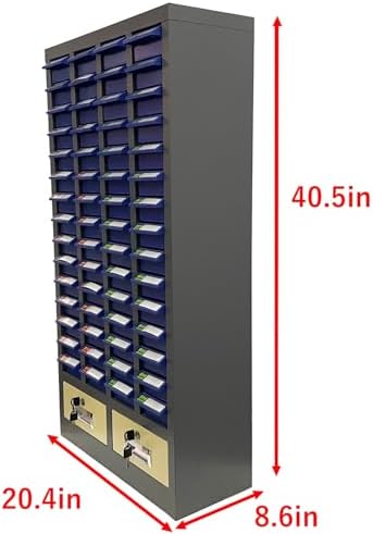 TECHTONGDA Bolt and Nut Tool Cabinet 62 Drawers Assortment Storage Cabinet Contains Assortment KIT Metal Part Organization Shelves for Garage, Store, Workshop