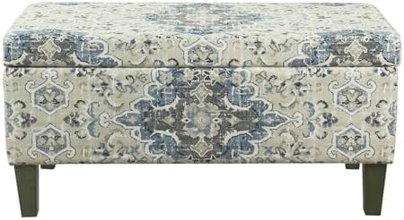 HomePop 36" Decorative Storage Bench - Antiqued Blue