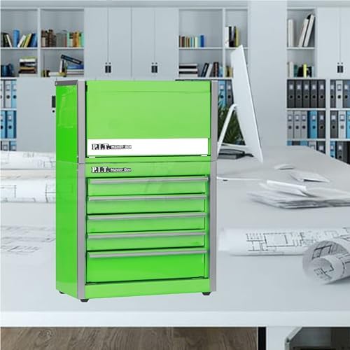 P.I.T. Mini Tool Box,3 Drawers Small Metal Toolbox for Tools Storage,Green