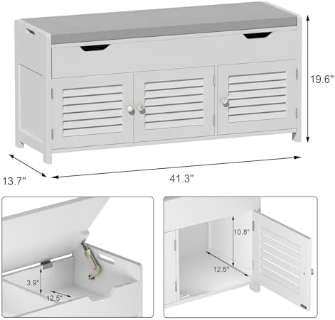 ChooChoo Shoe Storage Bench with Lift Top Storage & Cushioned Seats