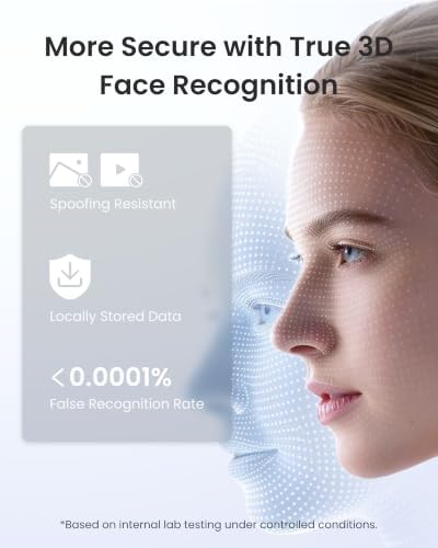 SwitchBot Lock Vision Pro Smart Lock, 3D Face Recognition + Palm Vein + Fingerprint, Keyless Entry Deadbolt for Front Door, 12-Month Battery, WiFi No Hub, Auto-Lock, Matter, Apple Home, Alexa, Google