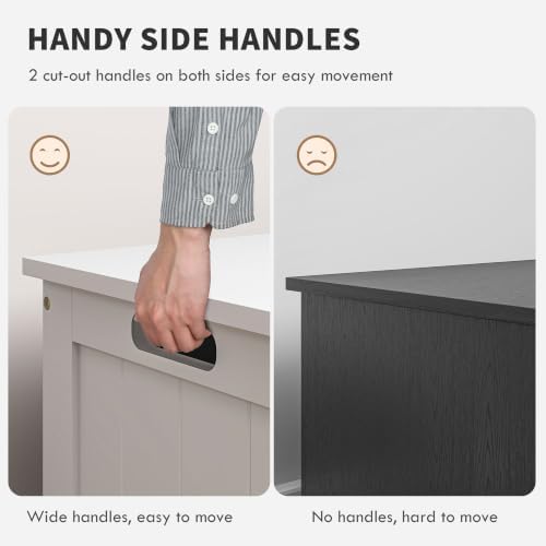 HOMCOM Storage Bench Cut-Out Handles 39.4" x 15.7" x 18.9" White