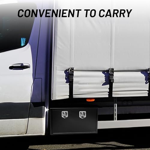 60 Inch Steel Underbody Truck Tool Box Heavy Duty Storage Organizer Tool Box Waterproof 60"X18"X18" Black