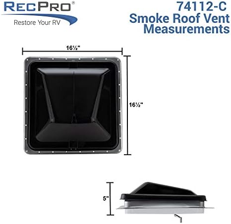 HENG’S INDUSTRIES 14" RV CAMPER TRAILER UNIVERSAL SMOKE LID ROOF VENT WITH 12V 12 VOLT FAN 74112- NO GARNISH RING INCLUDED
