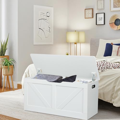 Timberer 39.4" Storage Chest, Wooden Storage Bench, Large Storage Trunk