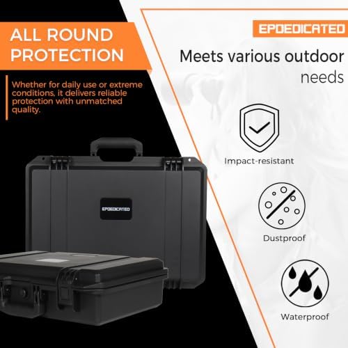 IP67 Waterproof Protective Hard Case with Custom Foam Insert, 18", Black