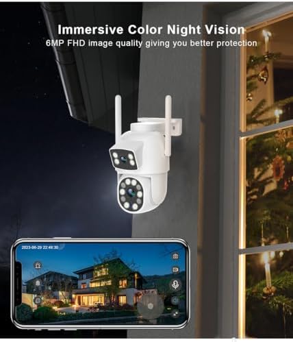eversecu dual lens linkage 6mp wifi ptz security, view 9