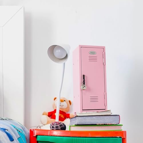 YOBRO Mini Locker with Lock, 2 Keys, 24 Magnetic Stickers, Pink