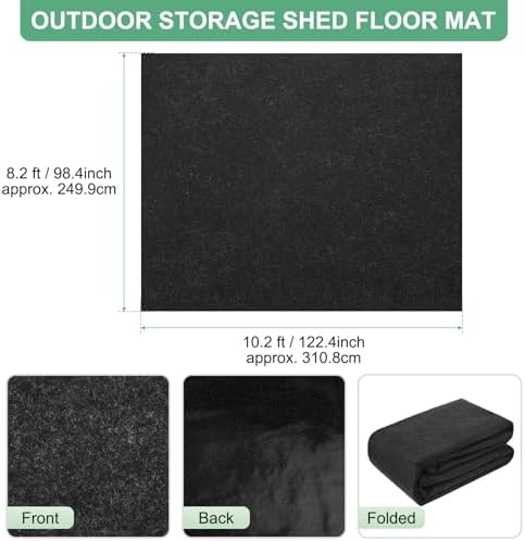 M METERXITY Outdoor Storage Shed Mat, 8.2x10.2 ft Shed Flooring Mat, Grey