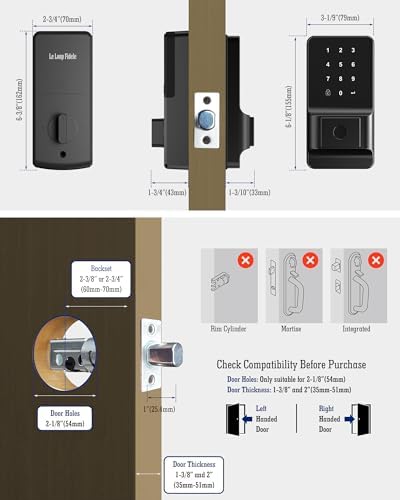 LeLoupFidele Smart Keyless Deadbolt Lock with Fingerprint for Front Door