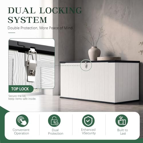 Outdoor Storage Shed, Resin Waterproof Storage Cabinet, Large Deck Box