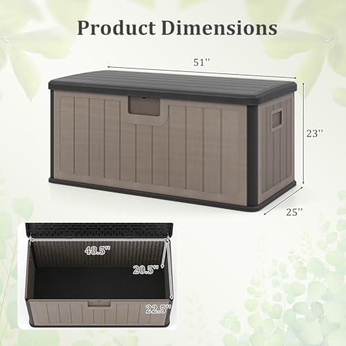Tangkula 100 Gallon Waterproof Outdoor Storage Box