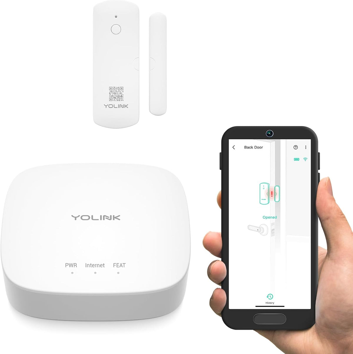 YoLink LoRa Smart Door Sensor Starter Kit: Hub & Door Sensor