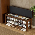 Homleke 39.4" Wide Solid Wood Shoe Rack Bench with Flip-Top Storage