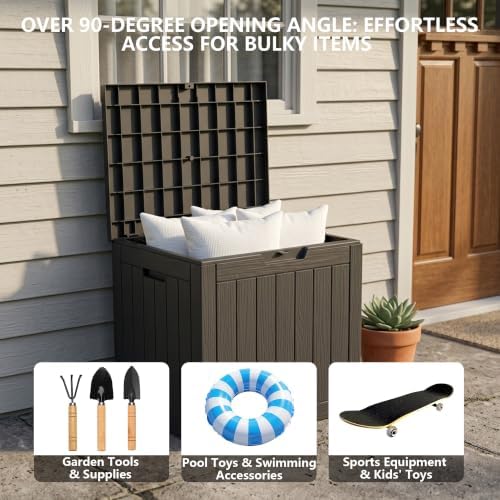 Outdoor Storage Box, 35 Gallon Waterproof Deck Box [Upgraded 3.0]