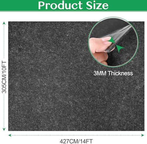 ToLanbbt Outdoor Storage Shed Floor Mat, 14 x 10 FT Waterproof Carport Mat, Washable Furniture Pad with Non Slip Backing for Dust, Oil, Protection, Storage Shed Not Included