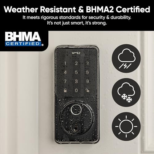 Wyze Auto-Lock Bolt v2, Fingerprint Keyless Entry Smart Lock, AI Learning Scanner with Wi-Fi Front Door Lock Deadbolt, Auto-Lock, 8 Months Battery, BHMA2, IP53, Anti-Peep Keypad, Backup Keys