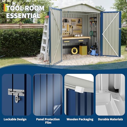 Garvee 6x4 FT Storage Shed – 130 Cu Ft, Sloped Roof, Weatherproof