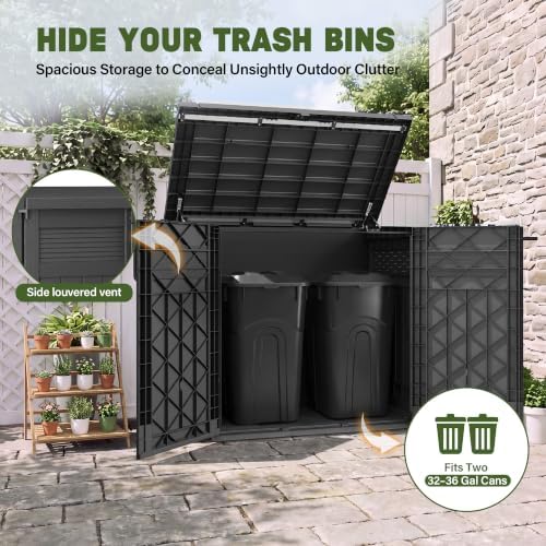 Bifanuo 51 Cu Ft Resin Outdoor Storage Shed, Horizontal Storage Cabinet