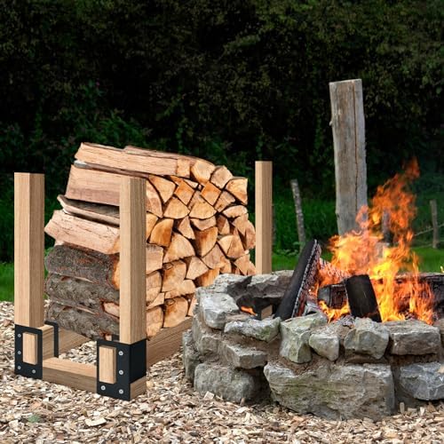 Firewood Log Storage Holder 8 Pack,Firewood Rack Brackets