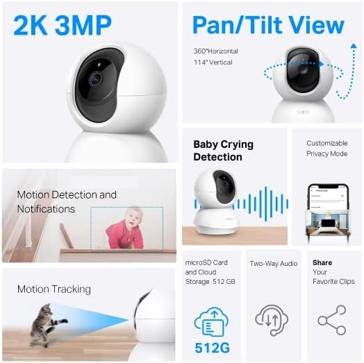 Tapo 2K Pan/Tilt Security Camera