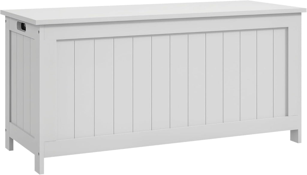 HOMCOM Storage Bench Cut-Out Handles 39.4" x 15.7" x 18.9" White