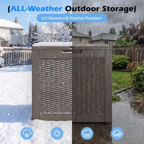 Outdoor Storage Box Waterproof, 30 Gallon Deck Box for Patio Storage