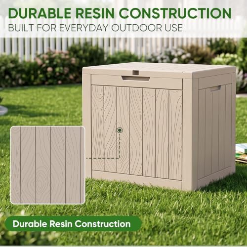 PatioZen 40 Gallon Deck Box, Outdoor Storage Box, Grey
