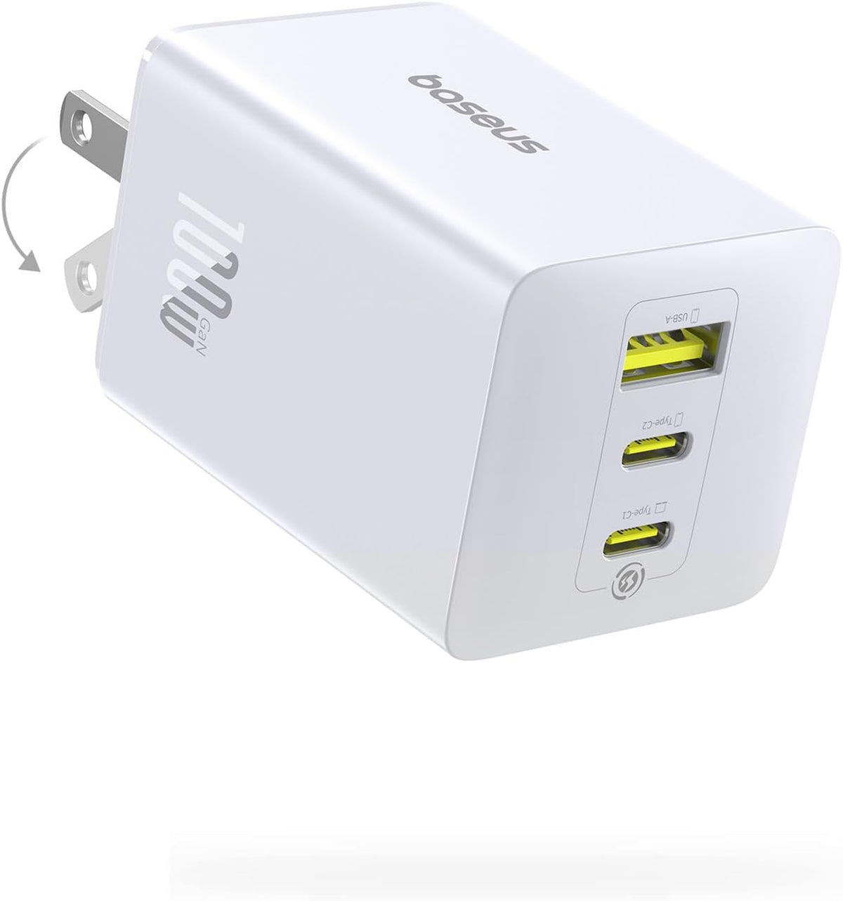 Baseus 100W USB C Charger Block, 3-Port Foldable Compact PPS Wall Charger
