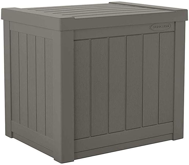 suncast ss500st 22 gallon small resin outdoor patio shown in use